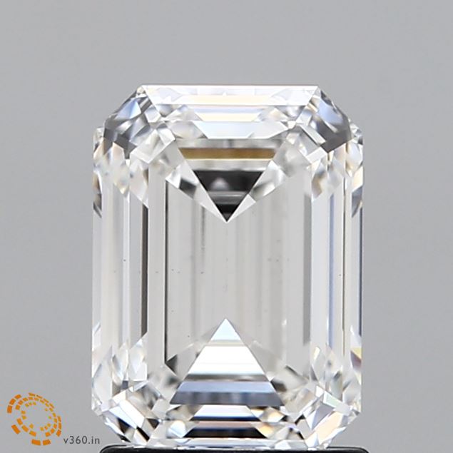 2.0 Carat Emerald Lab Diamond with  Cut Diamond in 14KT  view 1
