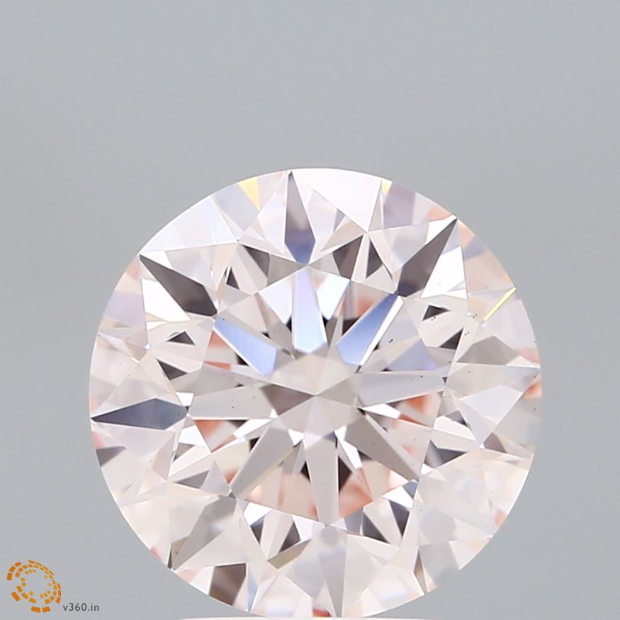 3.59 Carat Round Lab Diamond with  Cut Diamond in 14KT  view 1
