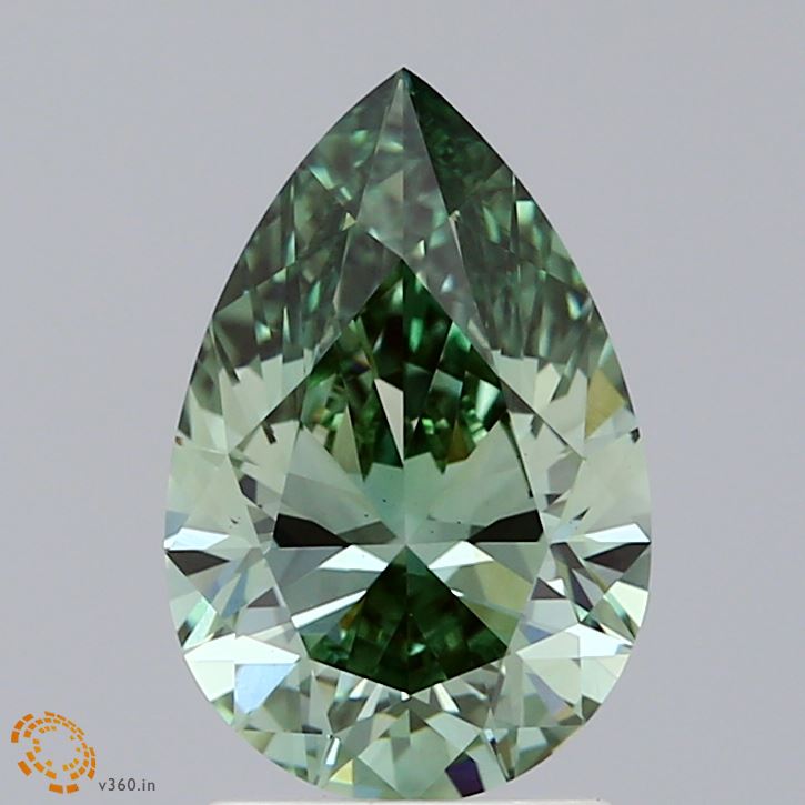 2.02 Carat Pear Lab Diamond with  Cut Diamond in 14KT  view 1
