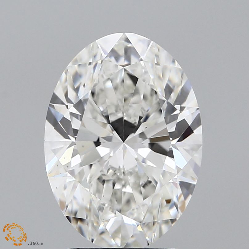 2.6 Carat Oval Lab Diamond with  Cut Diamond in 14KT  view 1
