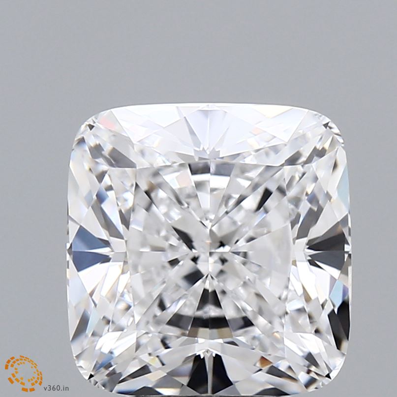 4.53 Carat Cushion Lab Diamond with  Cut Diamond in 14KT  view 1

