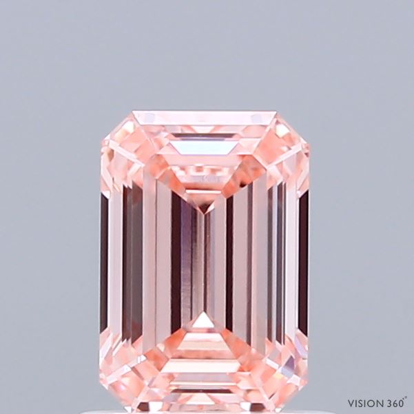 1.0 Carat Emerald Lab Diamond with  Cut Diamond in 14KT  view 1
