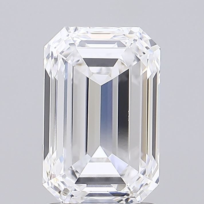 2.36 Carat Emerald Lab Diamond with  Cut Diamond in 14KT  view 1
