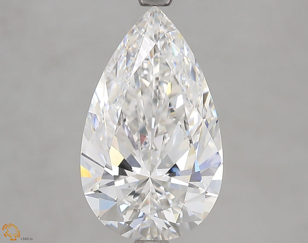 3.08 Carat Pear Lab Diamond with  Cut Diamond in 14KT  view 1
