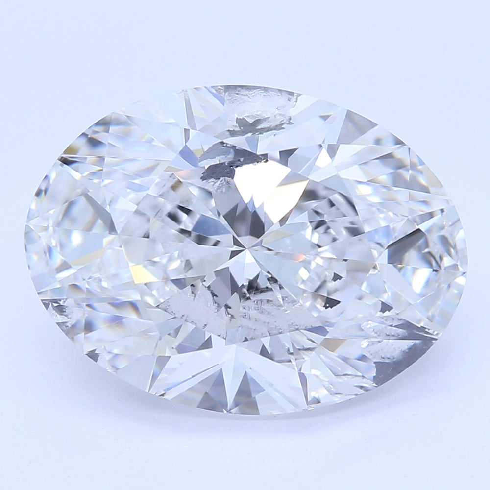 3.0 Carat Oval Lab Diamond with  Cut Diamond in 14KT  view 1
