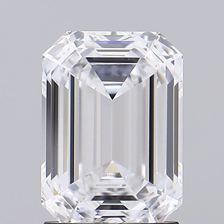 2.06 Carat Emerald Lab Diamond with  Cut Diamond in 14KT  view 1
