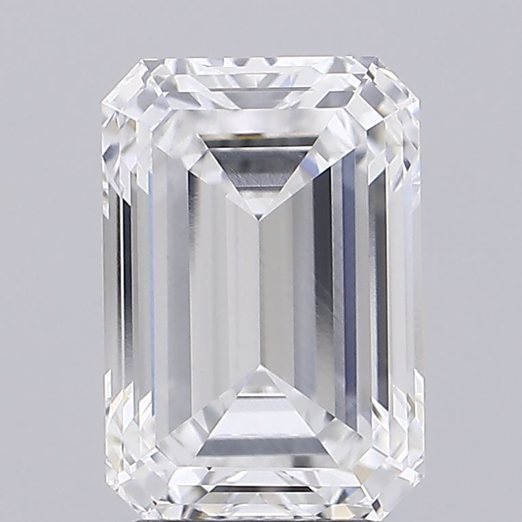 3.96 Carat Emerald Lab Diamond with  Cut Diamond in 14KT  view 1
