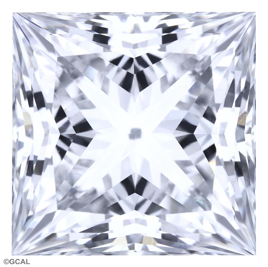 2.34 Carat Princess Lab Diamond with  Cut Diamond in 14KT  view 1
