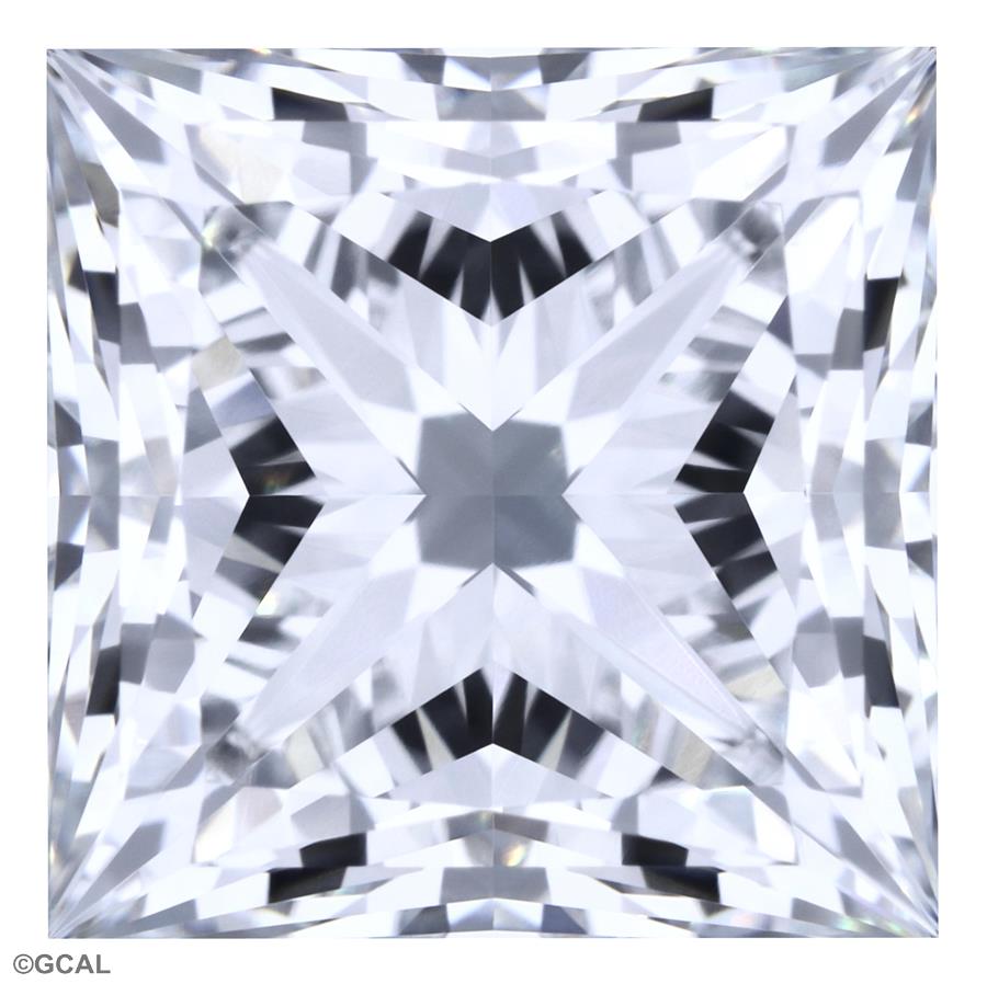 3.01 Carat Princess Lab Diamond with  Cut Diamond in 14KT  view 1

