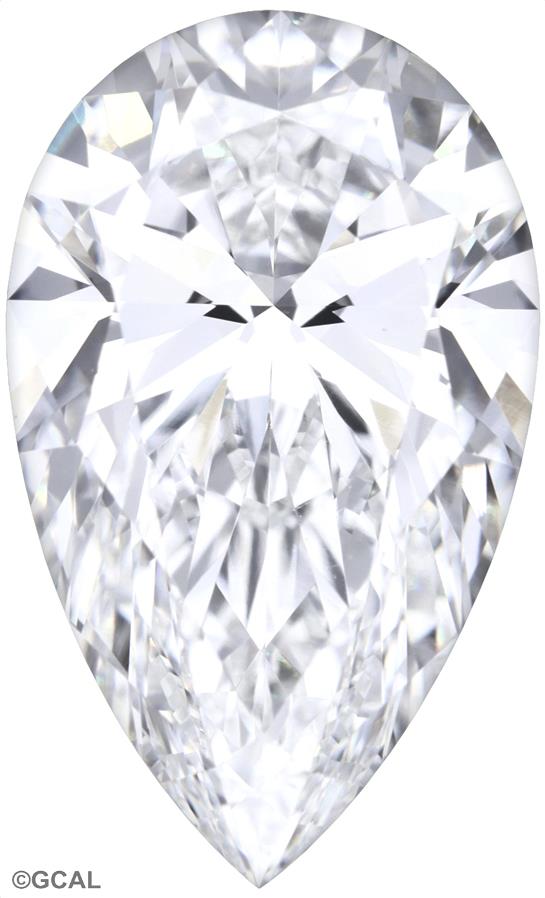2.57 Carat Pear Lab Diamond with  Cut Diamond in 14KT  view 1
