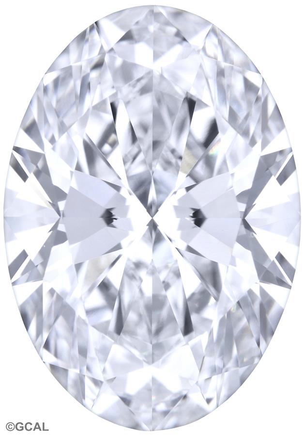 3.05 Carat Oval Lab Diamond with  Cut Diamond in 14KT  view 1
