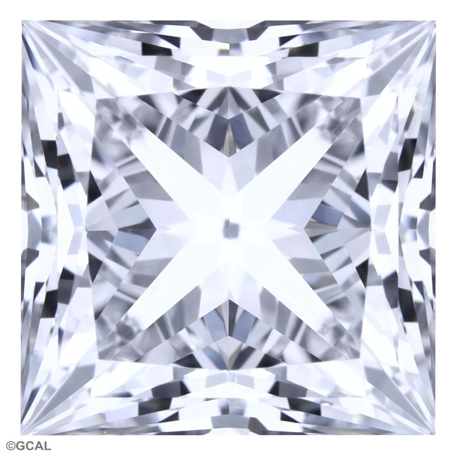 2.92 Carat Princess Lab Diamond with  Cut Diamond in 14KT  view 1
