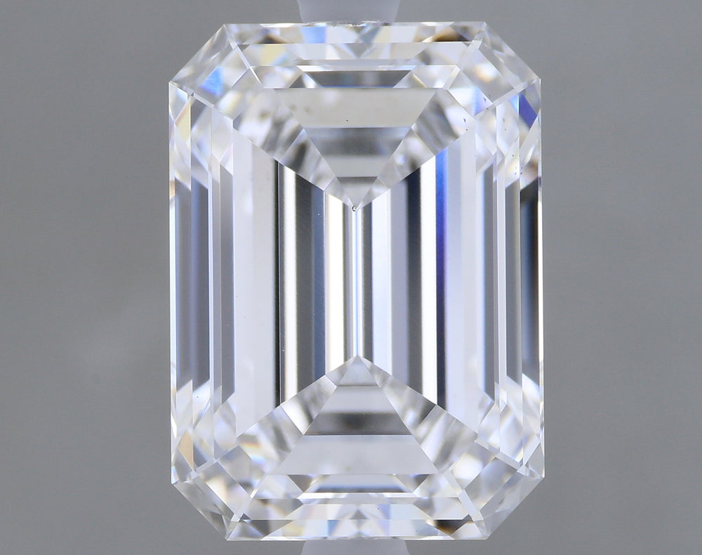 2.81 Carat Emerald Lab Diamond with  Cut Diamond in 14KT  view 1
