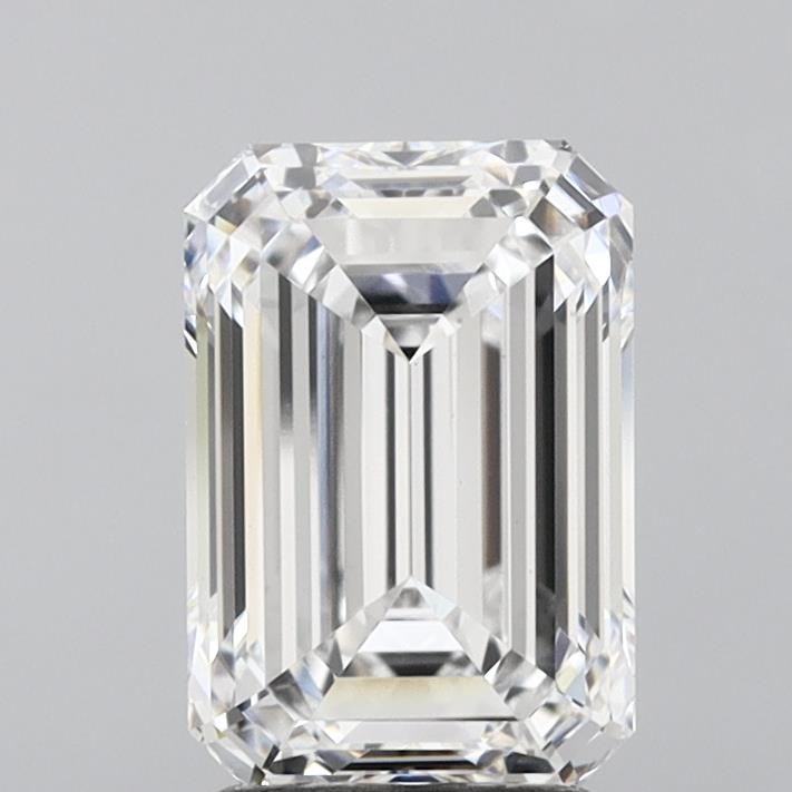 2.55 Carat Emerald Lab Diamond with  Cut Diamond in 14KT  view 1
