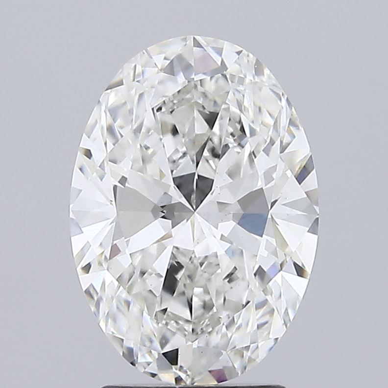 2.58 Carat Oval Lab Diamond with  Cut Diamond in 14KT  view 1
