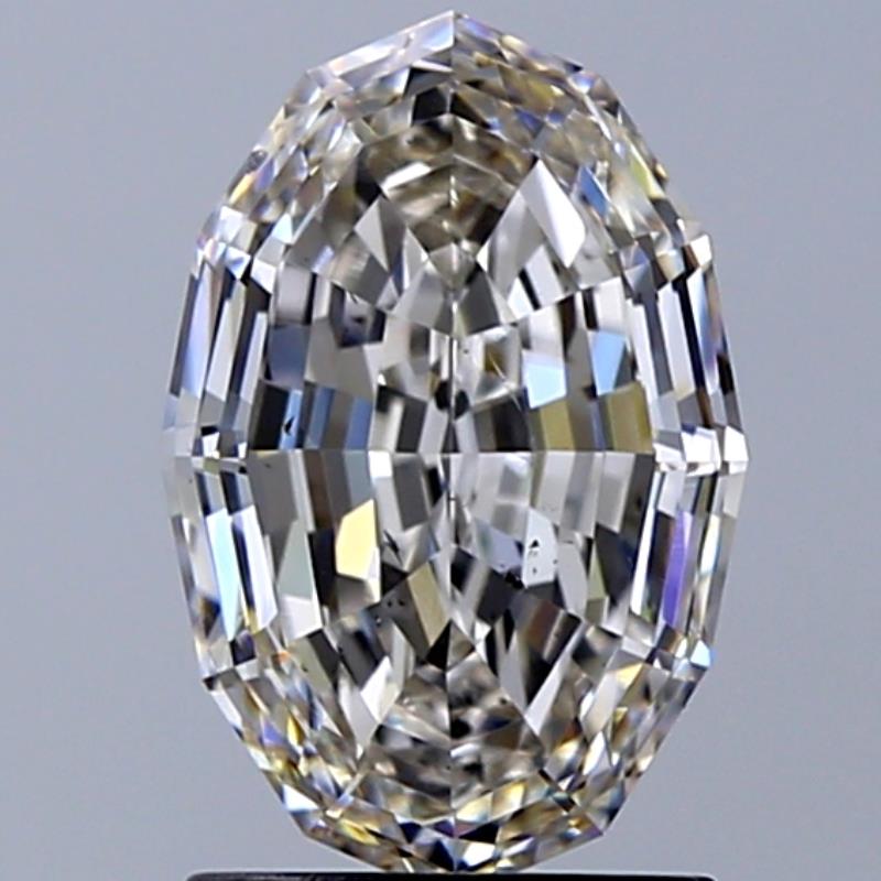 2.05 Carat Oval Natural Diamond with  Cut Diamond in 14KT  view 1
