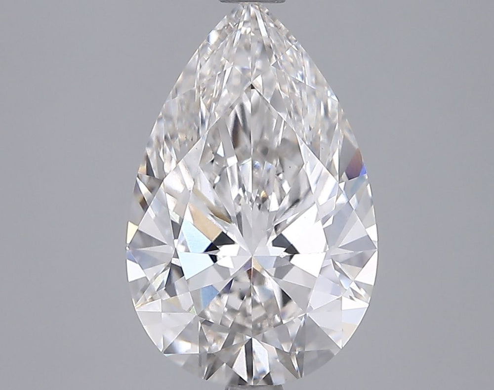 3.05 Carat Pear Lab Diamond with  Cut Diamond in 14KT  view 1

