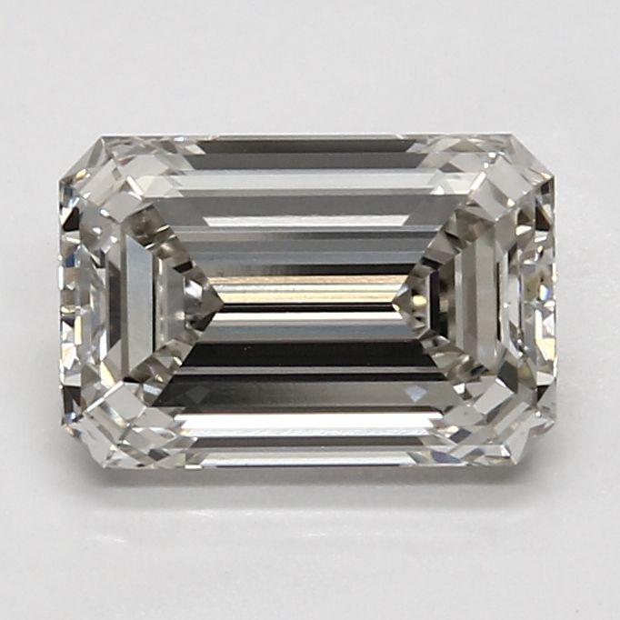2.52 Carat Emerald Lab Diamond with  Cut Diamond in 14KT  view 1
