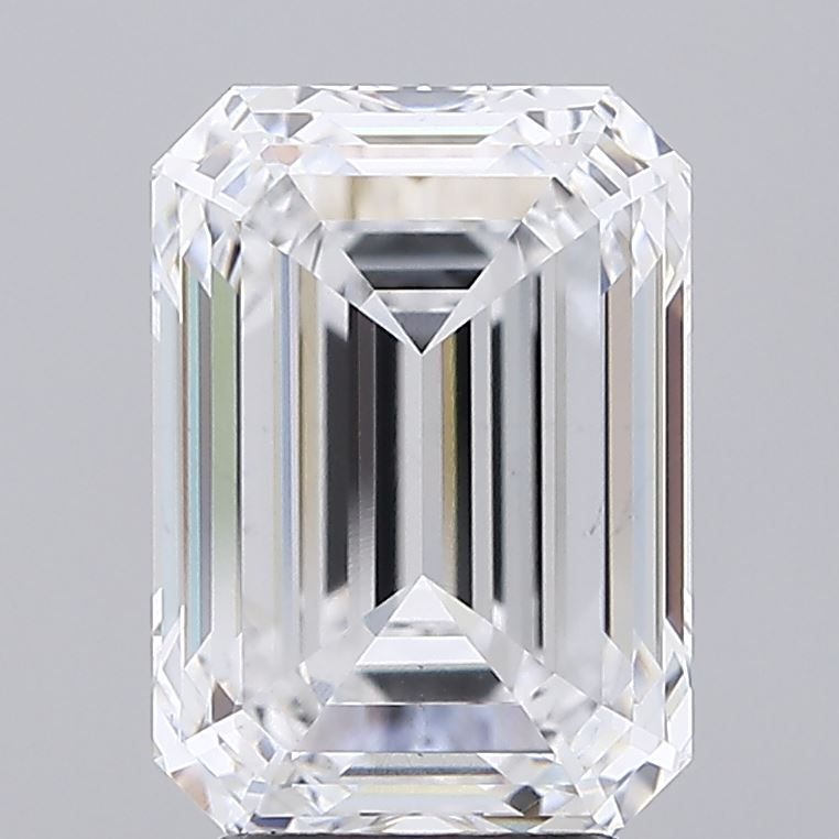 4.52 Carat Emerald Lab Diamond with  Cut Diamond in 14KT  view 1
