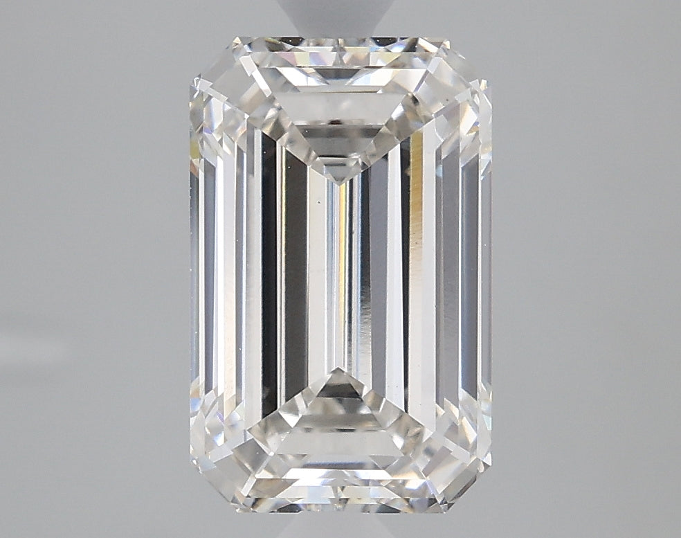 2.51 Carat Emerald Lab Diamond with  Cut Diamond in 14KT  view 1
