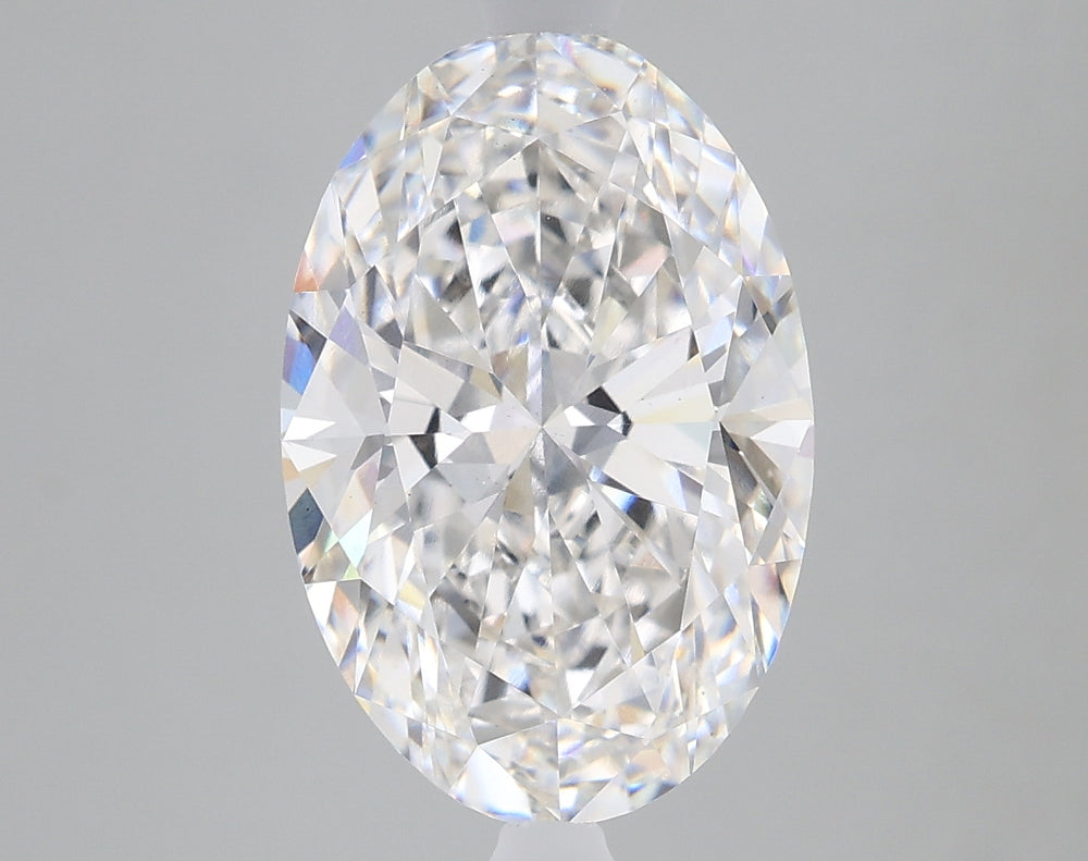 3.18 Carat Oval Lab Diamond with  Cut Diamond in 14KT  view 1
