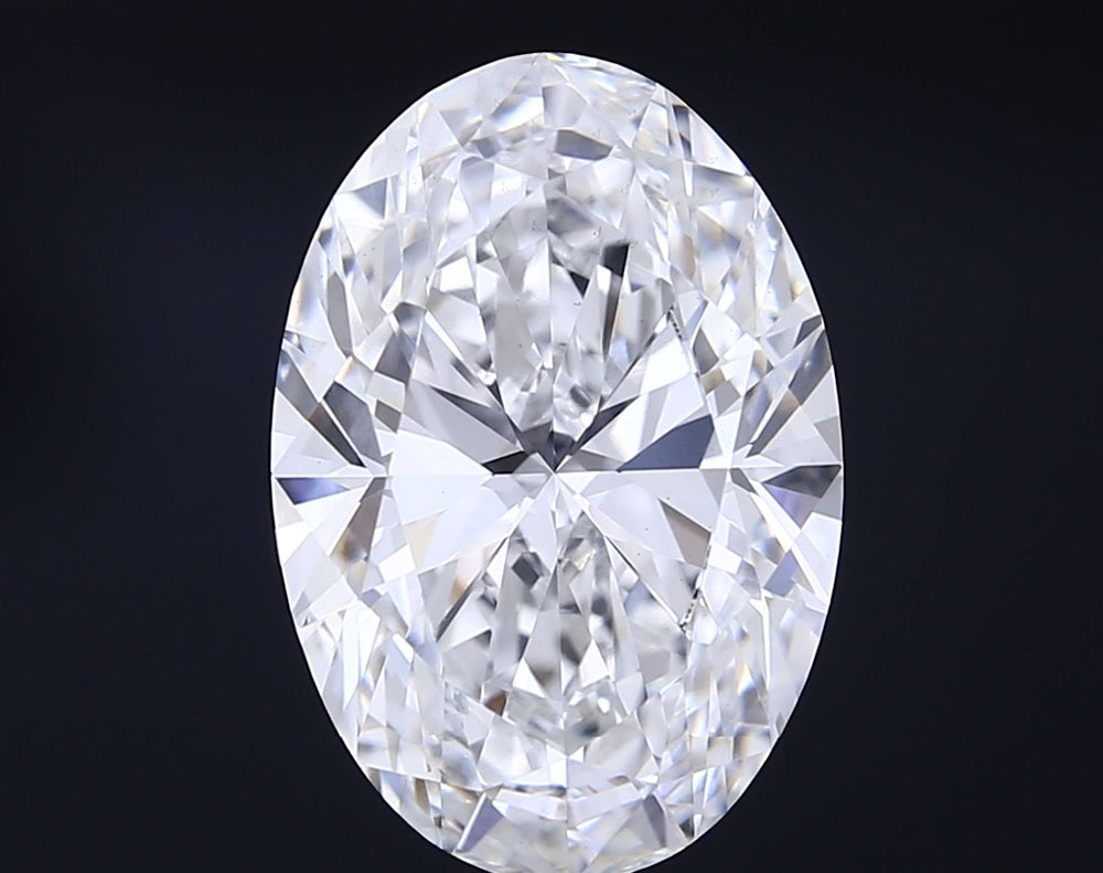 6.06 Carat Oval Lab Diamond with  Cut Diamond in 14KT  view 1
