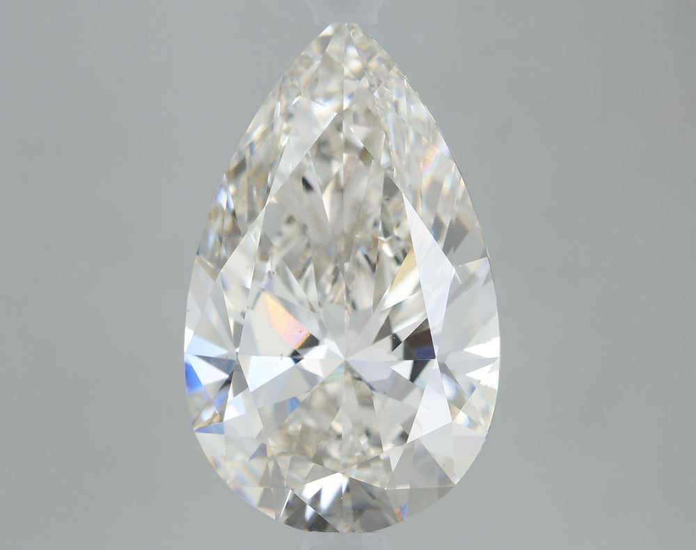 3.0 Carat Pear Lab Diamond with  Cut Diamond in 14KT  view 1
