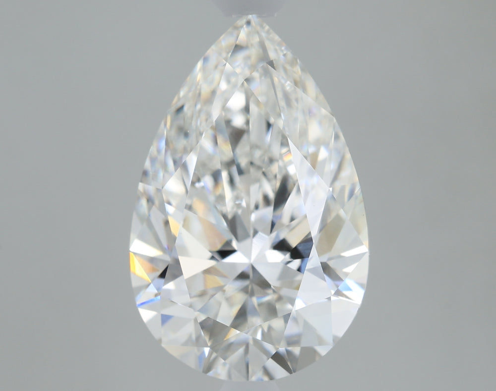 2.6 Carat Pear Lab Diamond with  Cut Diamond in 14KT  view 1
