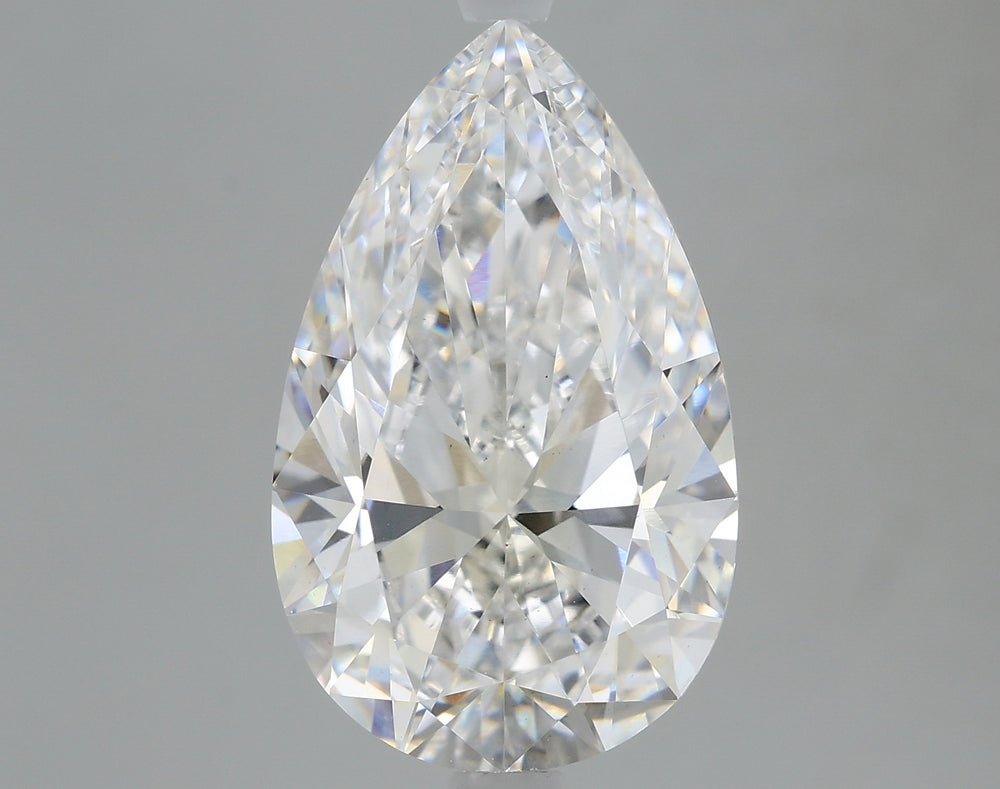3.2 Carat Pear Lab Diamond with  Cut Diamond in 14KT  view 1
