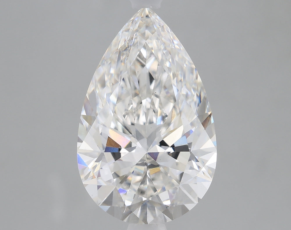 2.53 Carat Pear Lab Diamond with  Cut Diamond in 14KT  view 1
