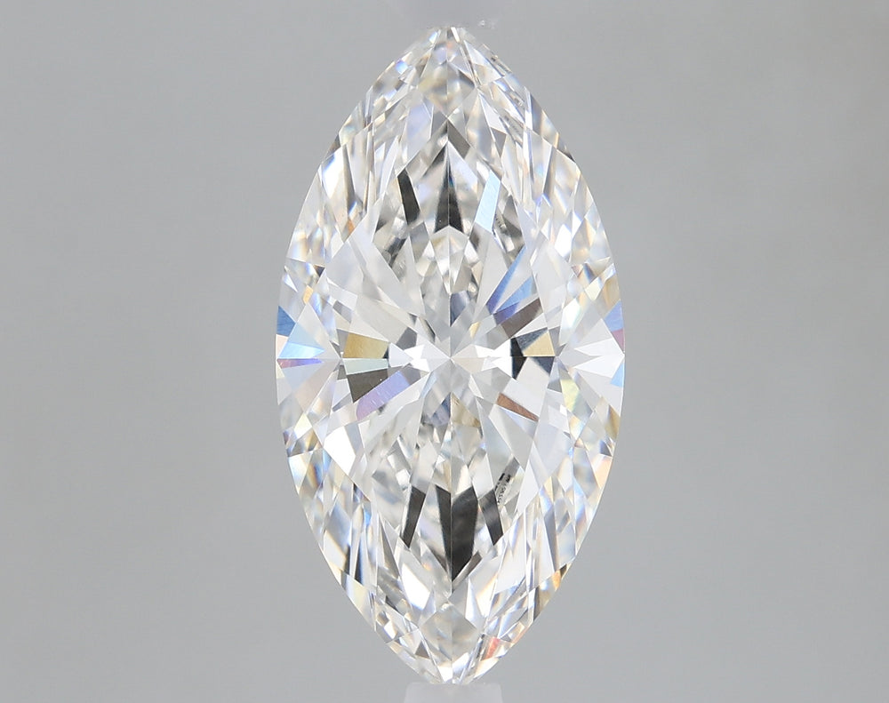 2.6 Carat Marquise Lab Diamond with  Cut Diamond in 14KT  view 1
