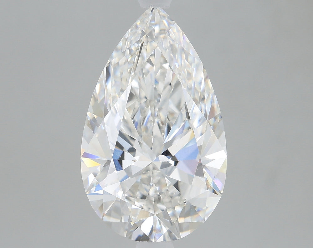 2.81 Carat Pear Lab Diamond with  Cut Diamond in 14KT  view 1
