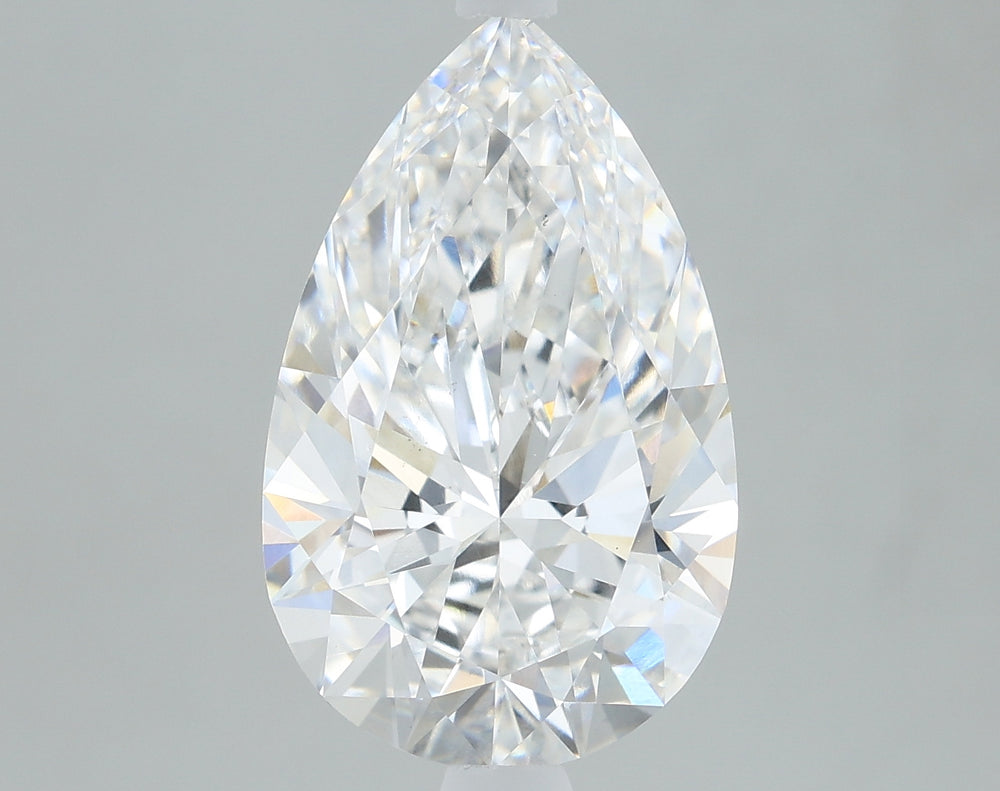 2.59 Carat Pear Lab Diamond with  Cut Diamond in 14KT  view 1
