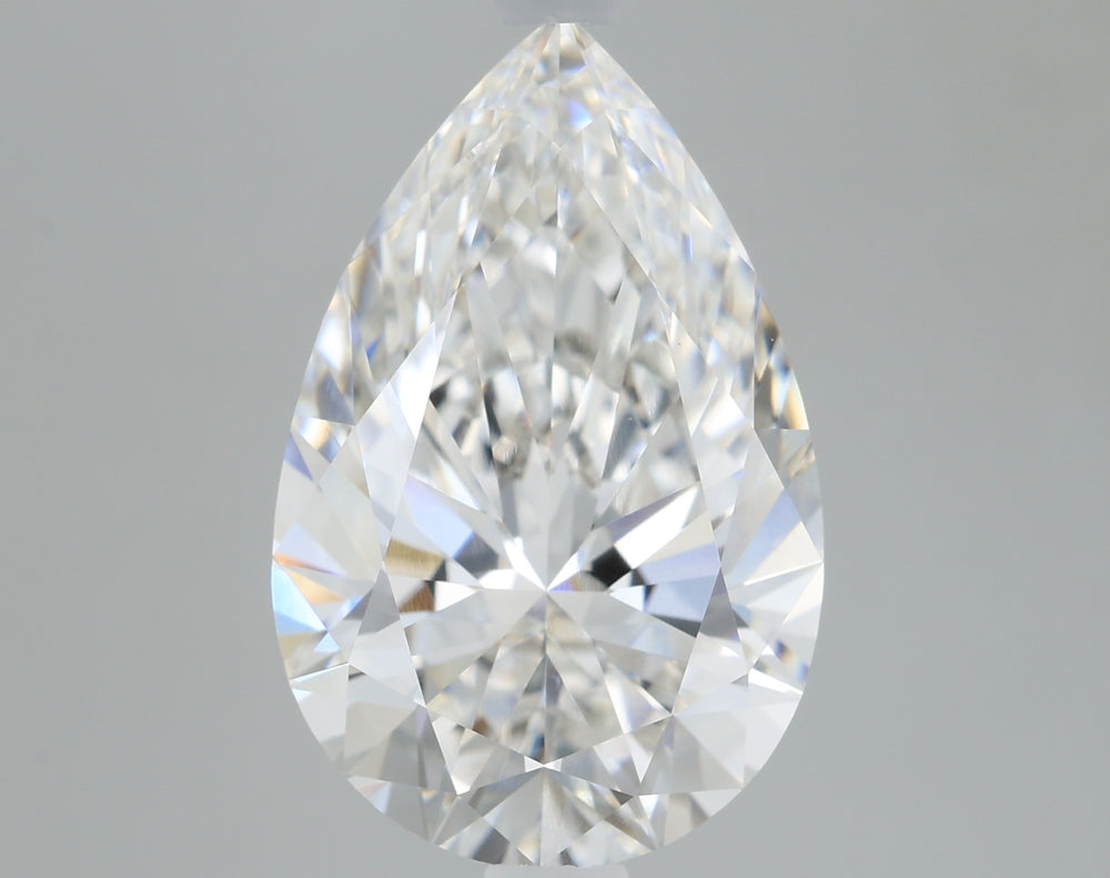 2.58 Carat Pear Lab Diamond with  Cut Diamond in 14KT  view 1
