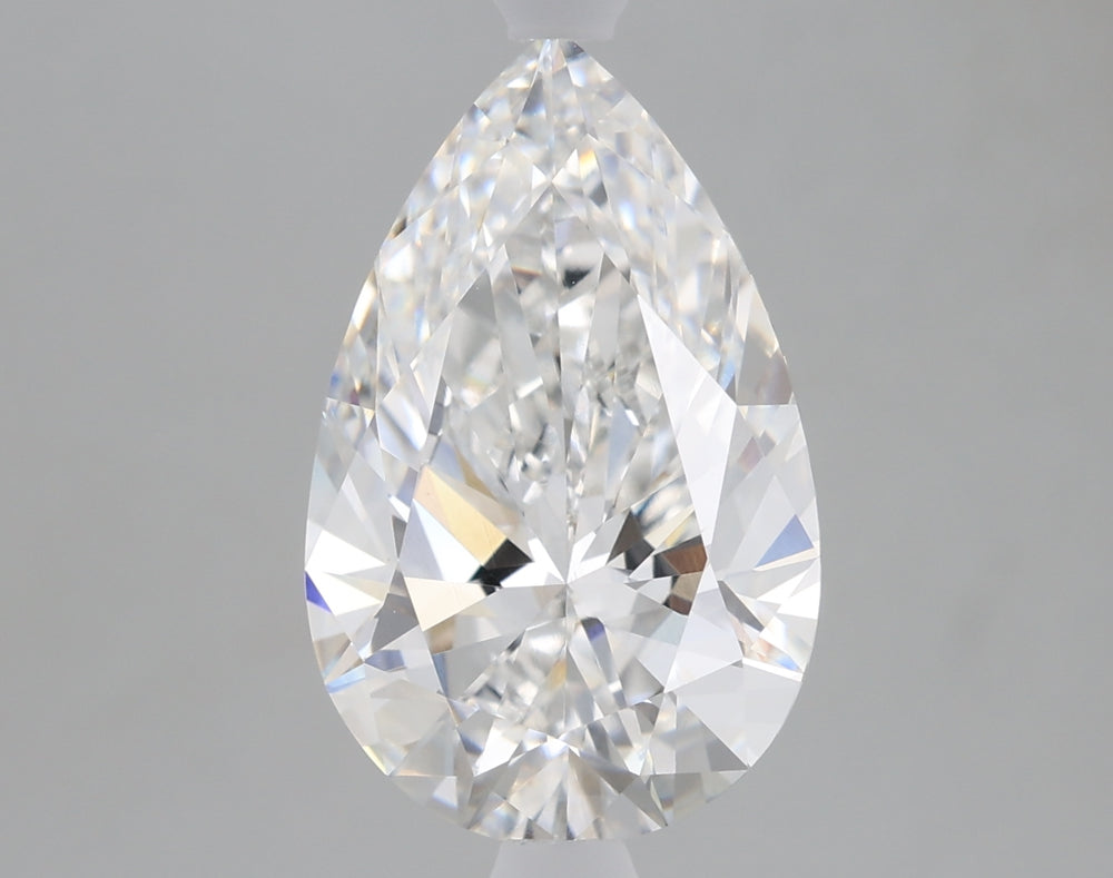 2.81 Carat Pear Lab Diamond with  Cut Diamond in 14KT  view 1
