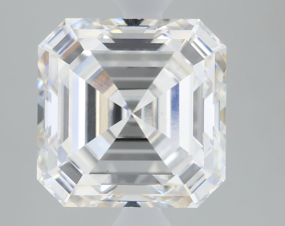 2.55 Carat Asscher Lab Diamond with  Cut Diamond in 14KT  view 1
