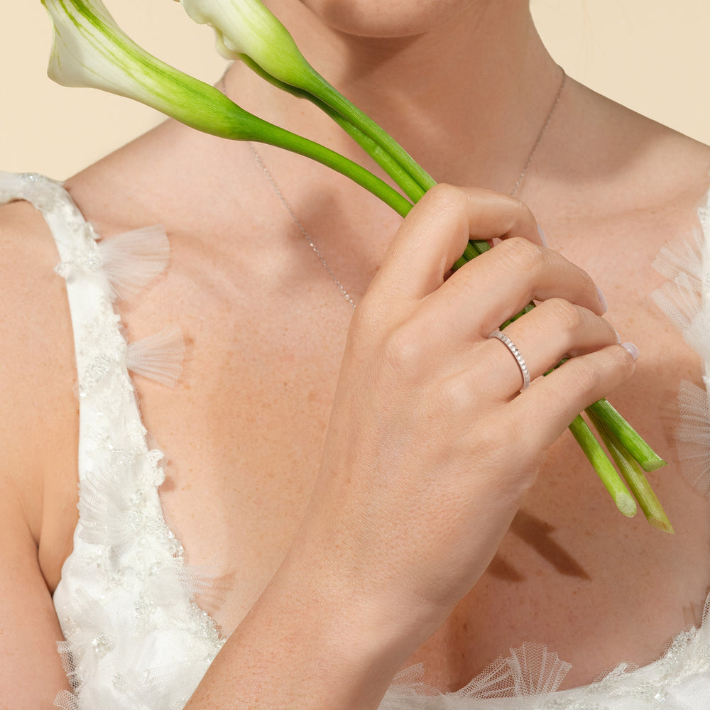 Criss Cross Stacker Ring with 18KT Yellow Gold / 1.7 Cut Diamond in 14KT Yellow Gold / 1.7 view 2
