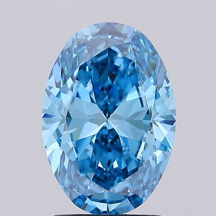 2.51 Carat Oval Lab Diamond with  Cut Diamond in 14KT  view 1
