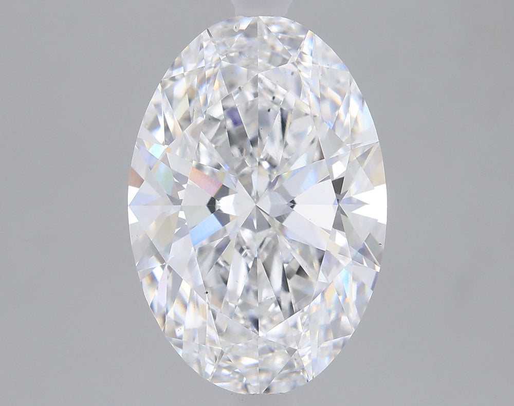 2.9 Carat Oval Lab Diamond with  Cut Diamond in 14KT  view 1
