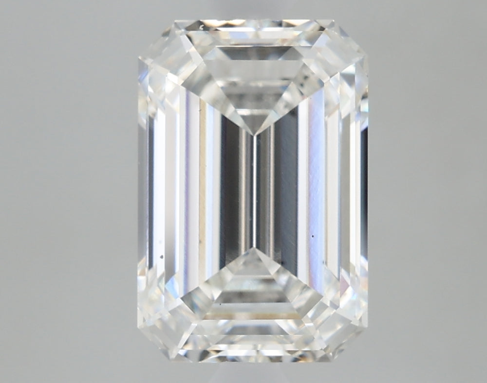 2.71 Carat Emerald Lab Diamond with  Cut Diamond in 14KT  view 1
