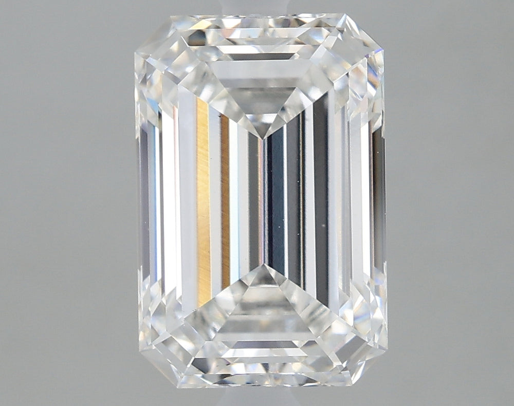 2.87 Carat Emerald Lab Diamond with  Cut Diamond in 14KT  view 1
