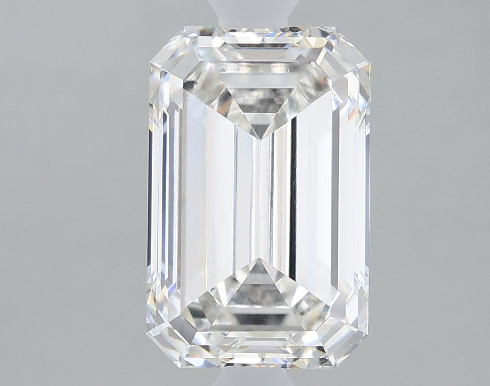 1.9 Carat Emerald Lab Diamond with  Cut Diamond in 14KT  view 1
