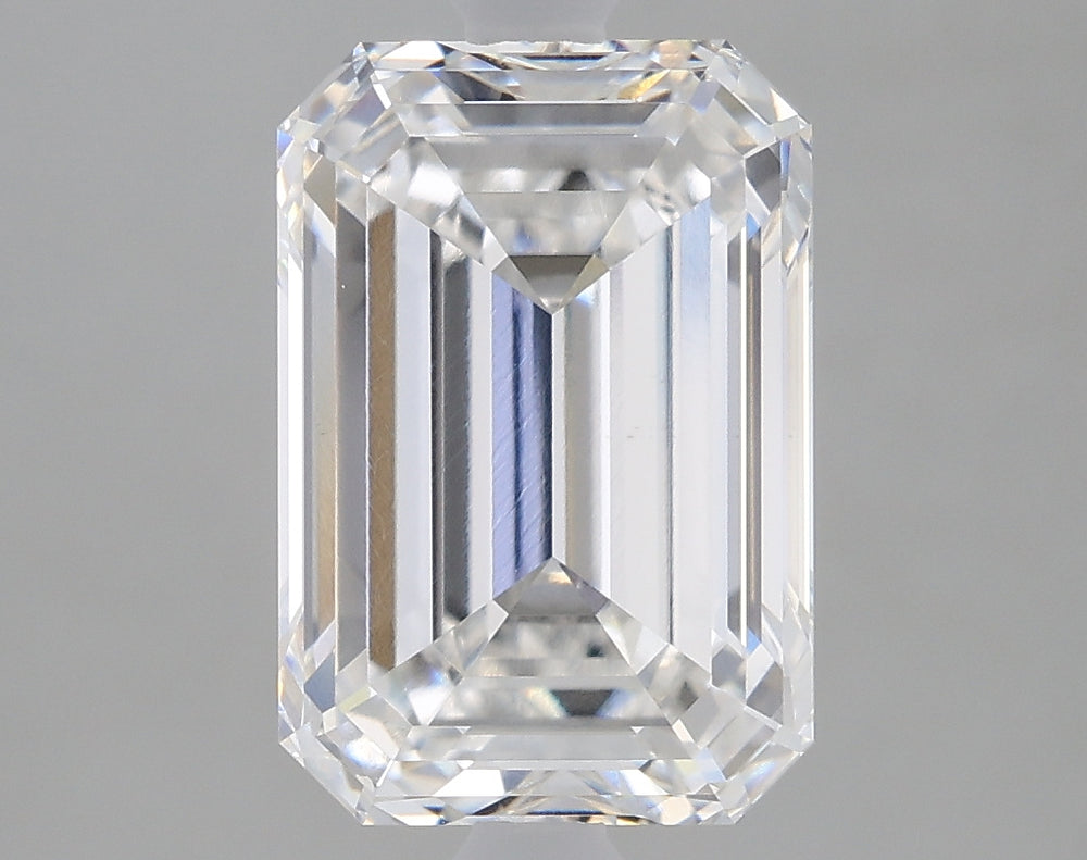 2.59 Carat Emerald Lab Diamond with  Cut Diamond in 14KT  view 1
