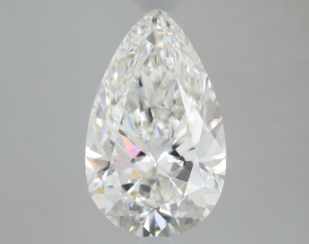 2.8 Carat Pear Lab Diamond with  Cut Diamond in 14KT  view 1
