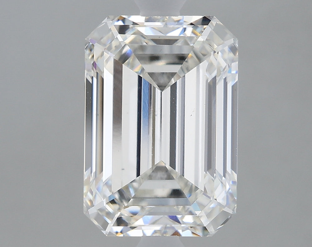 3.07 Carat Emerald Lab Diamond with  Cut Diamond in 14KT  view 1
