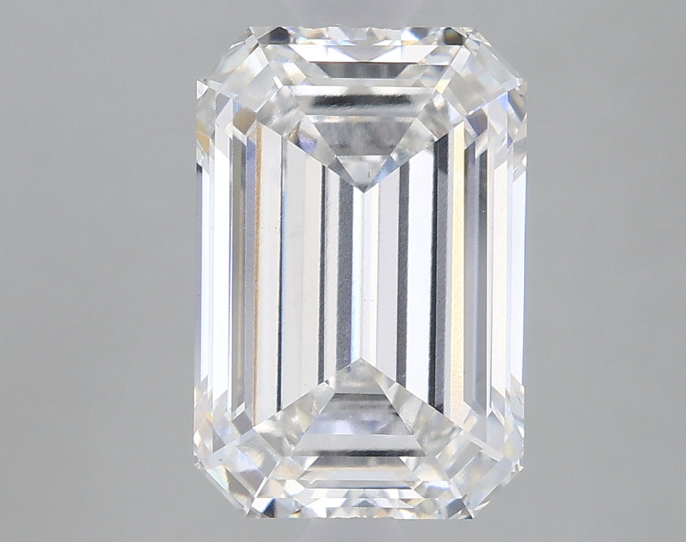 2.59 Carat Emerald Lab Diamond with  Cut Diamond in 14KT  view 1
