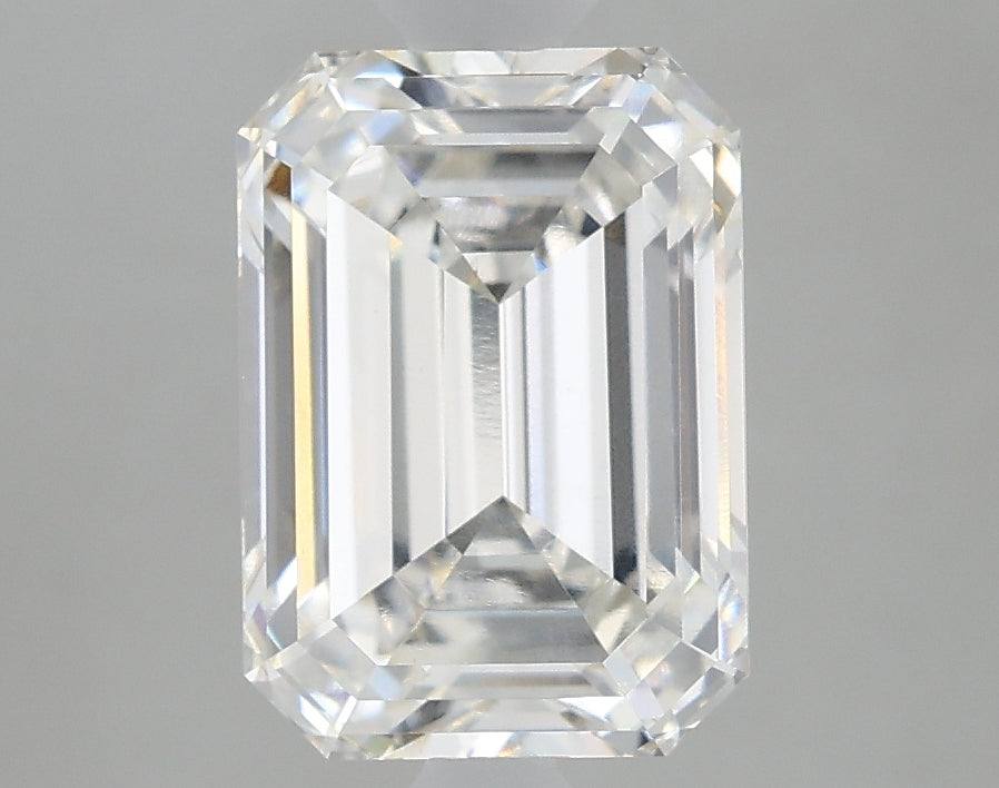 2.83 Carat Emerald Lab Diamond with  Cut Diamond in 14KT  view 1
