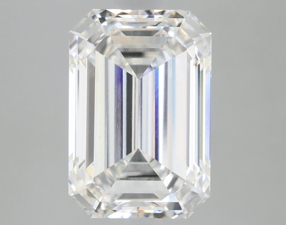 2.55 Carat Emerald Lab Diamond with  Cut Diamond in 14KT  view 1
