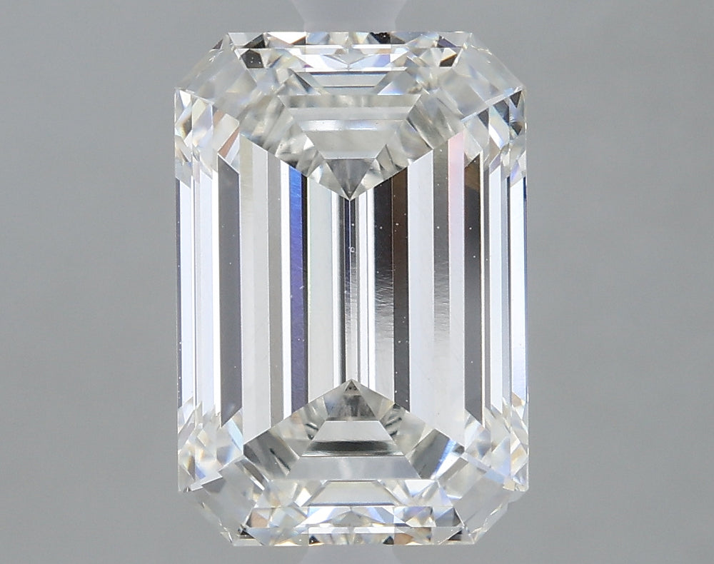 3.03 Carat Emerald Lab Diamond with  Cut Diamond in 14KT  view 1
