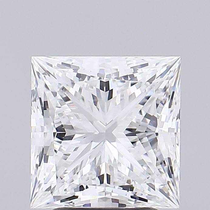 3.01 Carat Princess Lab Diamond with  Cut Diamond in 14KT  view 1

